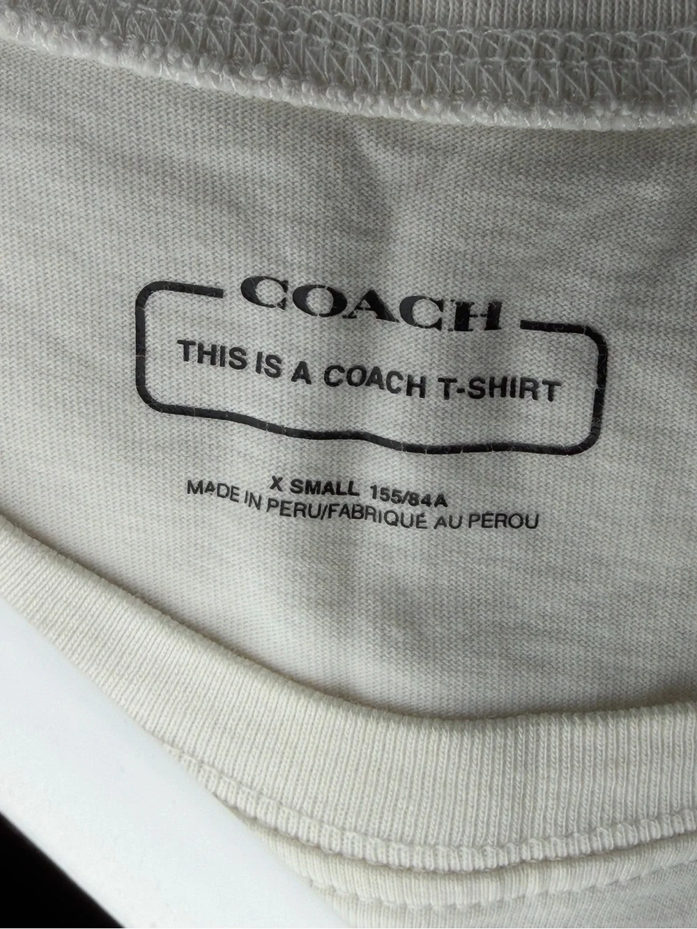 Coach White Tee with Black COACH Logo